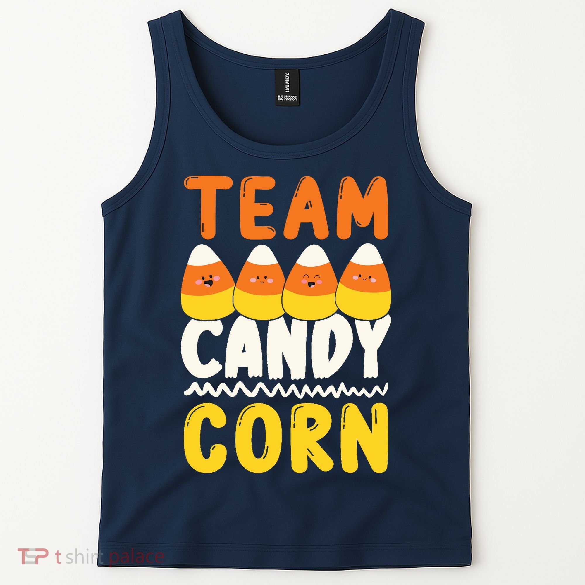 Team Candy Corn Funny Halloween Scary Lazy Costume Tank Top