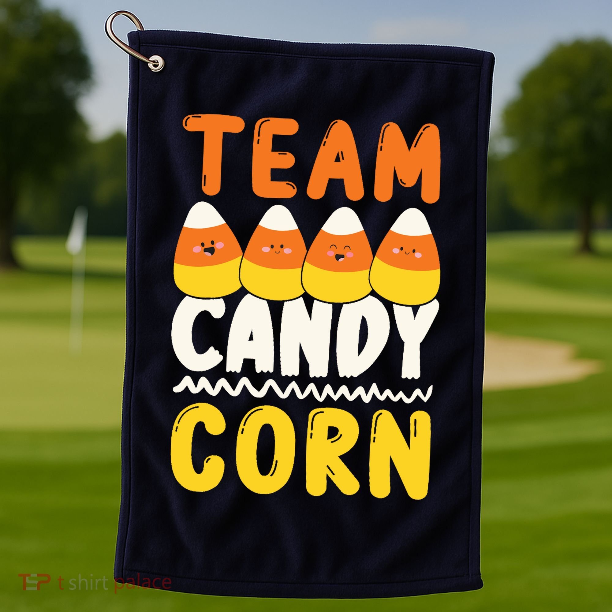 Team Candy Corn Funny Halloween Scary Lazy Costume Golf Towel