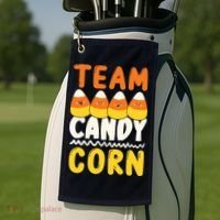 Team Candy Corn Funny Halloween Scary Lazy Costume Golf Towel thumb 2