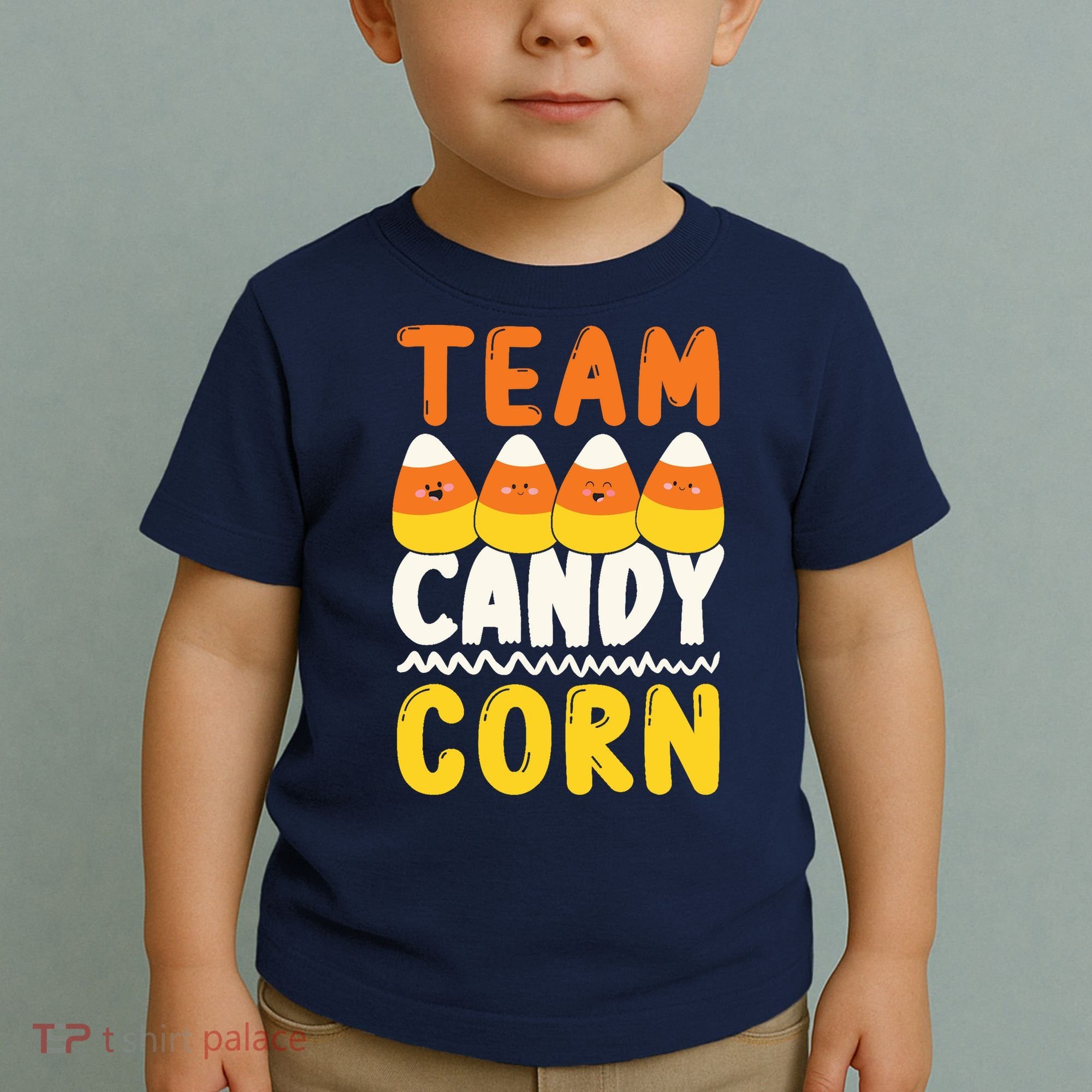 Team Candy Corn Funny Halloween Scary Lazy Costume Toddler T-Shirt