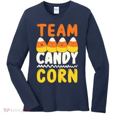 Team Candy Corn Funny Halloween Scary Lazy Costume Women's Long Sleeve Shirt