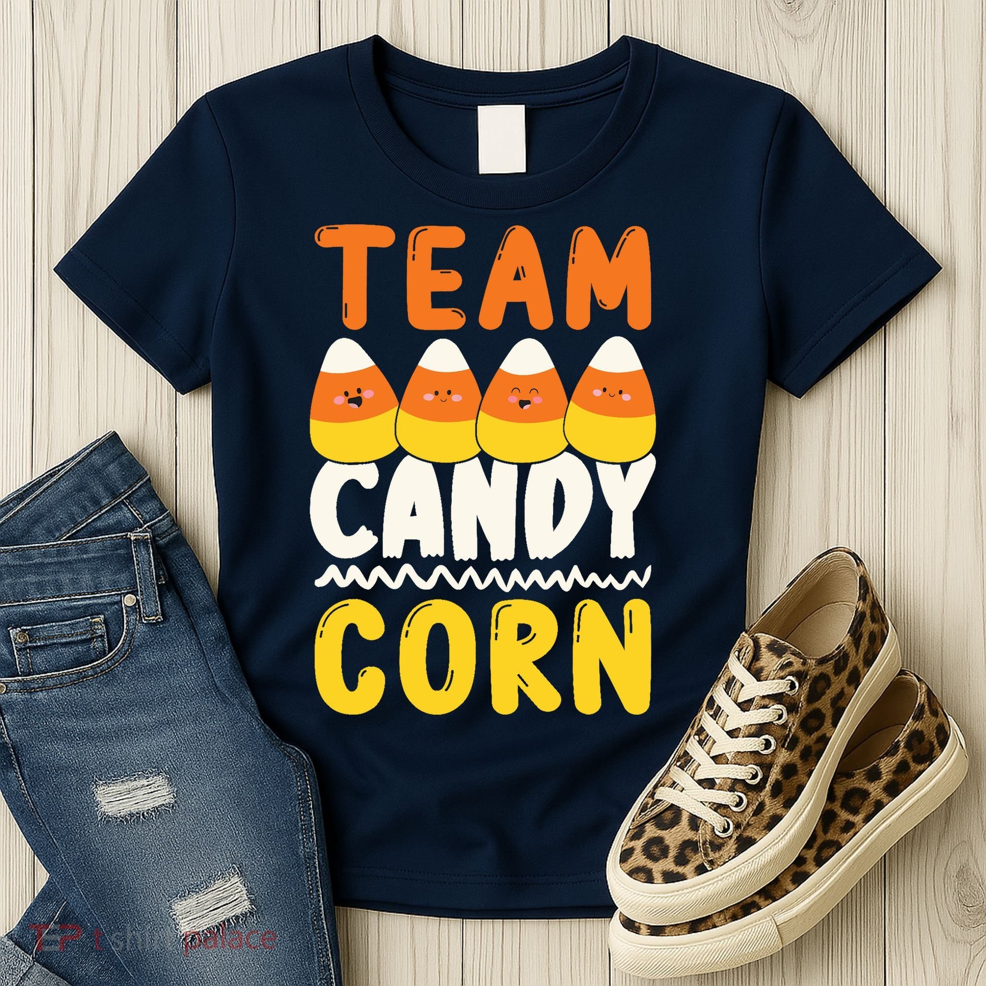 Team Candy Corn Funny Halloween Scary Lazy Costume Women's T-Shirt