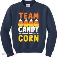 Team Candy Corn Funny Halloween Scary Lazy Costume Kids Sweatshirt thumb 0