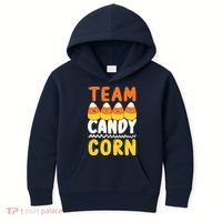 Team Candy Corn Funny Halloween Scary Lazy Costume Kids Hoodie thumb 0