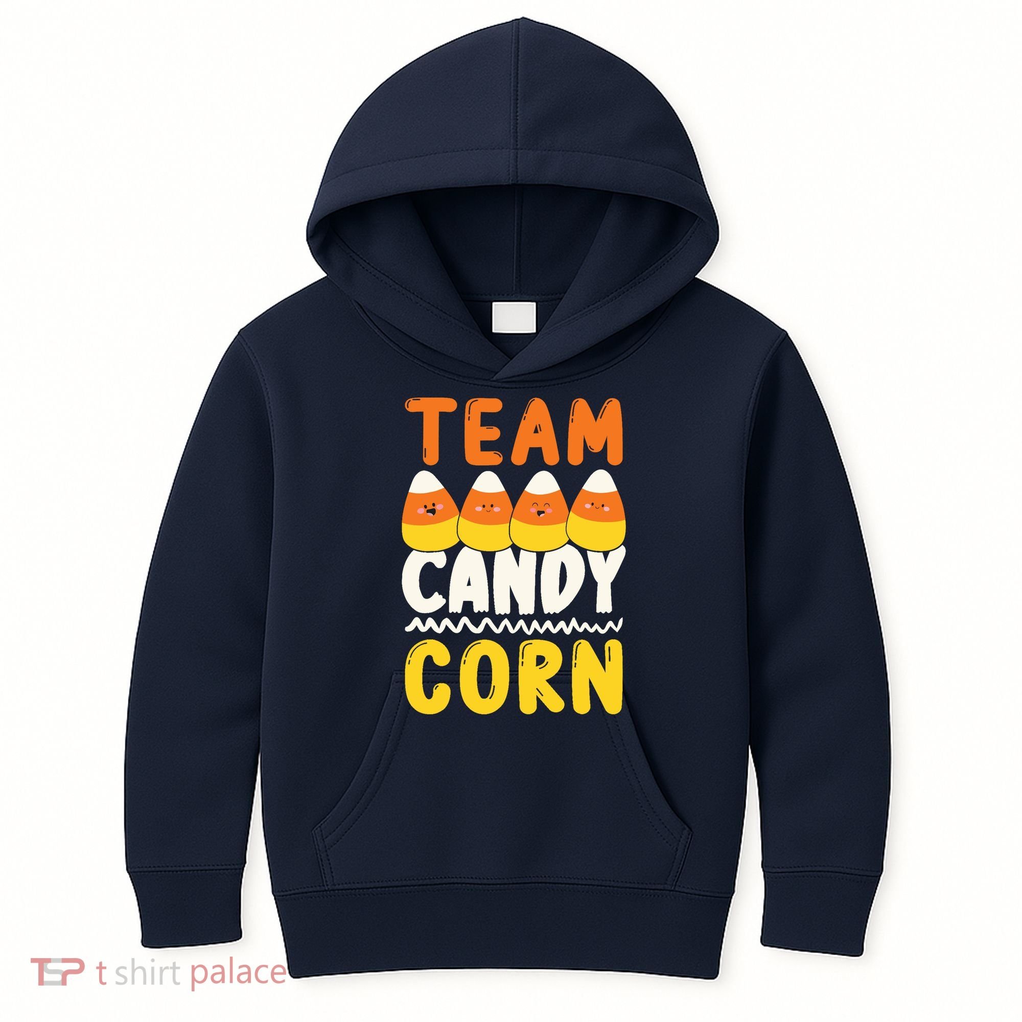 Team Candy Corn Funny Halloween Scary Lazy Costume Kids Hoodie