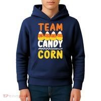 Team Candy Corn Funny Halloween Scary Lazy Costume Kids Hoodie thumb 4