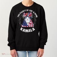 This Childless Cat Lady Ladies Is Voting Kamala 2024 Voting Kamala Election 2024 Women's Sweatshirt thumb 0