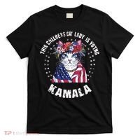 This Childless Cat Lady Ladies Is Voting Kamala 2024 Voting Kamala Election 2024 T-Shirt thumb 0