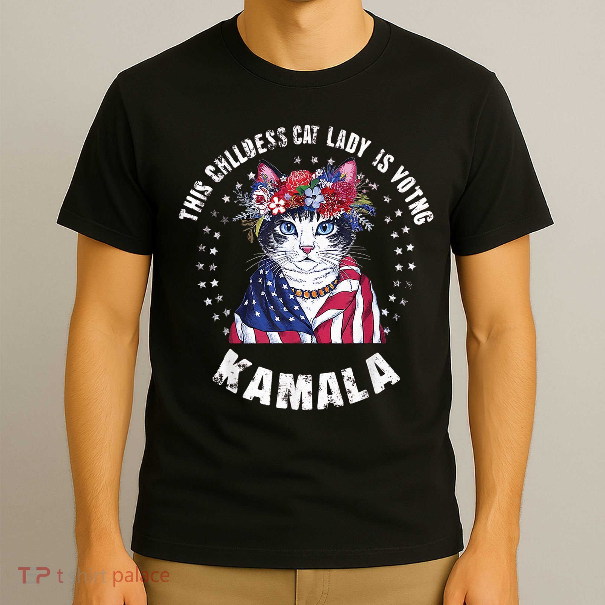 This Childless Cat Lady Ladies Is Voting Kamala 2024 Voting Kamala Election 2024 T-Shirt