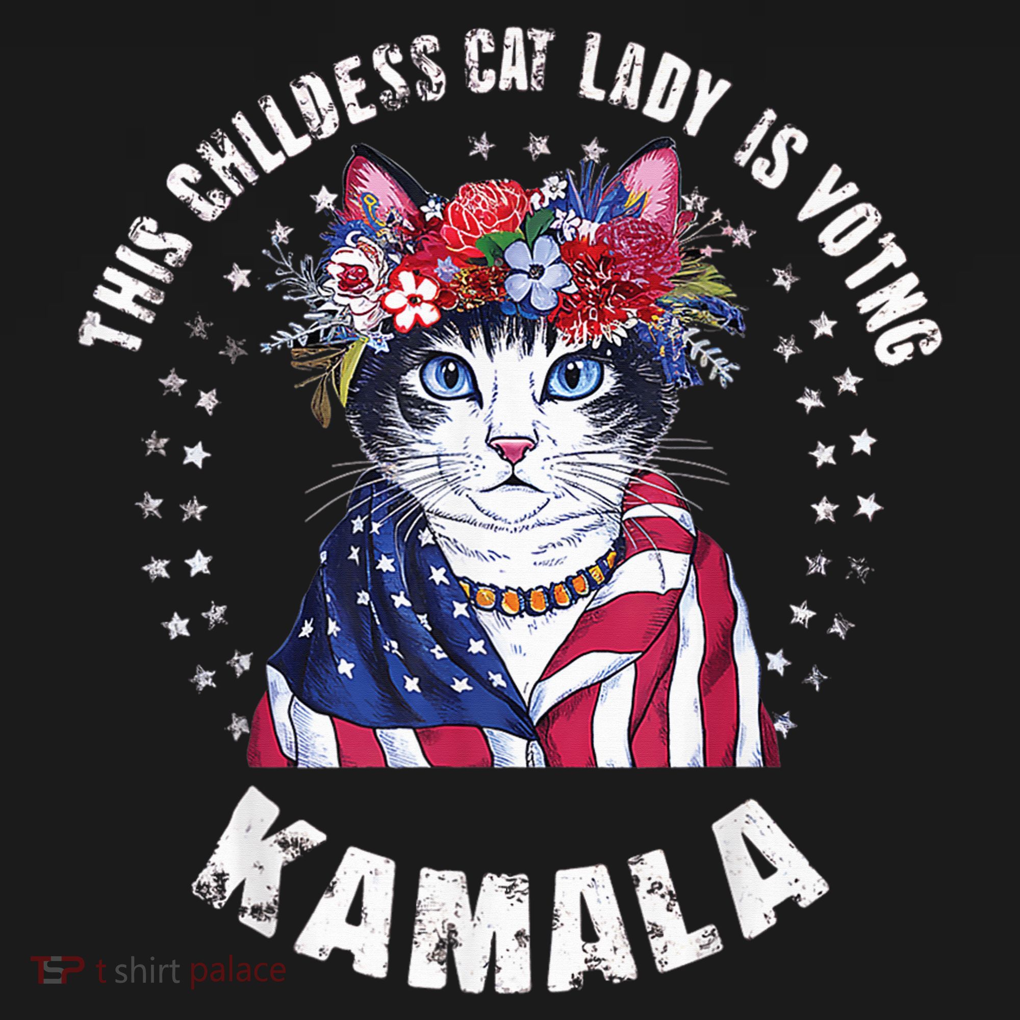 This Childless Cat Lady Ladies Is Voting Kamala 2024 Voting Kamala Election 2024 T-Shirt