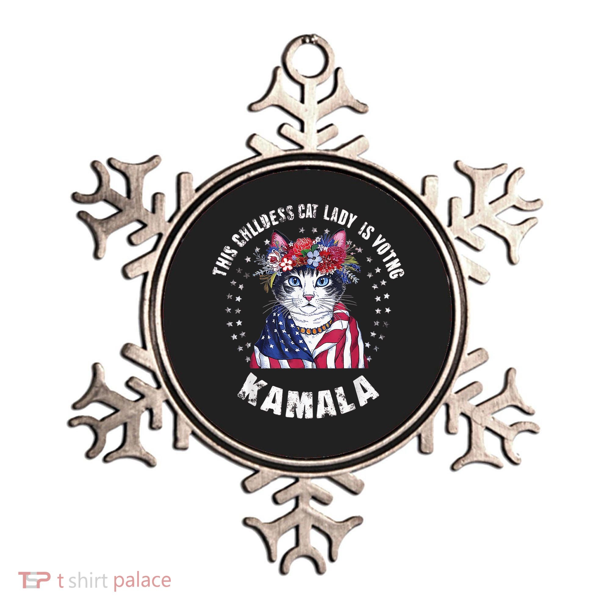 This Childless Cat Lady Ladies Is Voting Kamala 2024 Voting Kamala Election 2024 Ornament