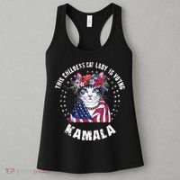 This Childless Cat Lady Ladies Is Voting Kamala 2024 Voting Kamala Election 2024 Women's Tank Top thumb 3