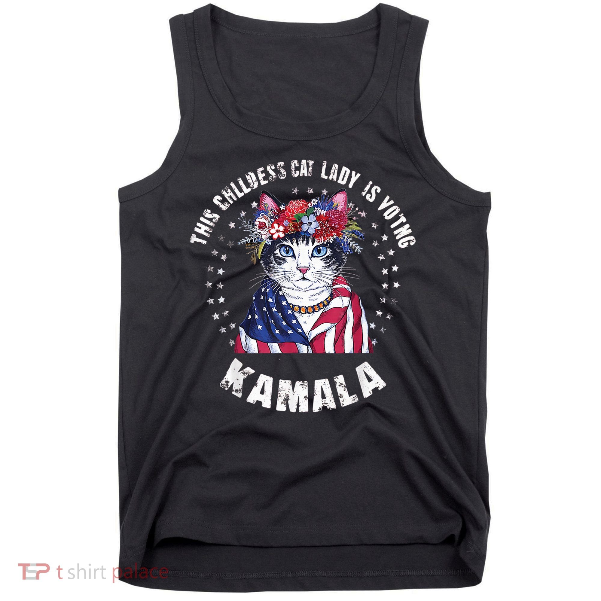 This Childless Cat Lady Ladies Is Voting Kamala 2024 Voting Kamala Election 2024 Tank Top