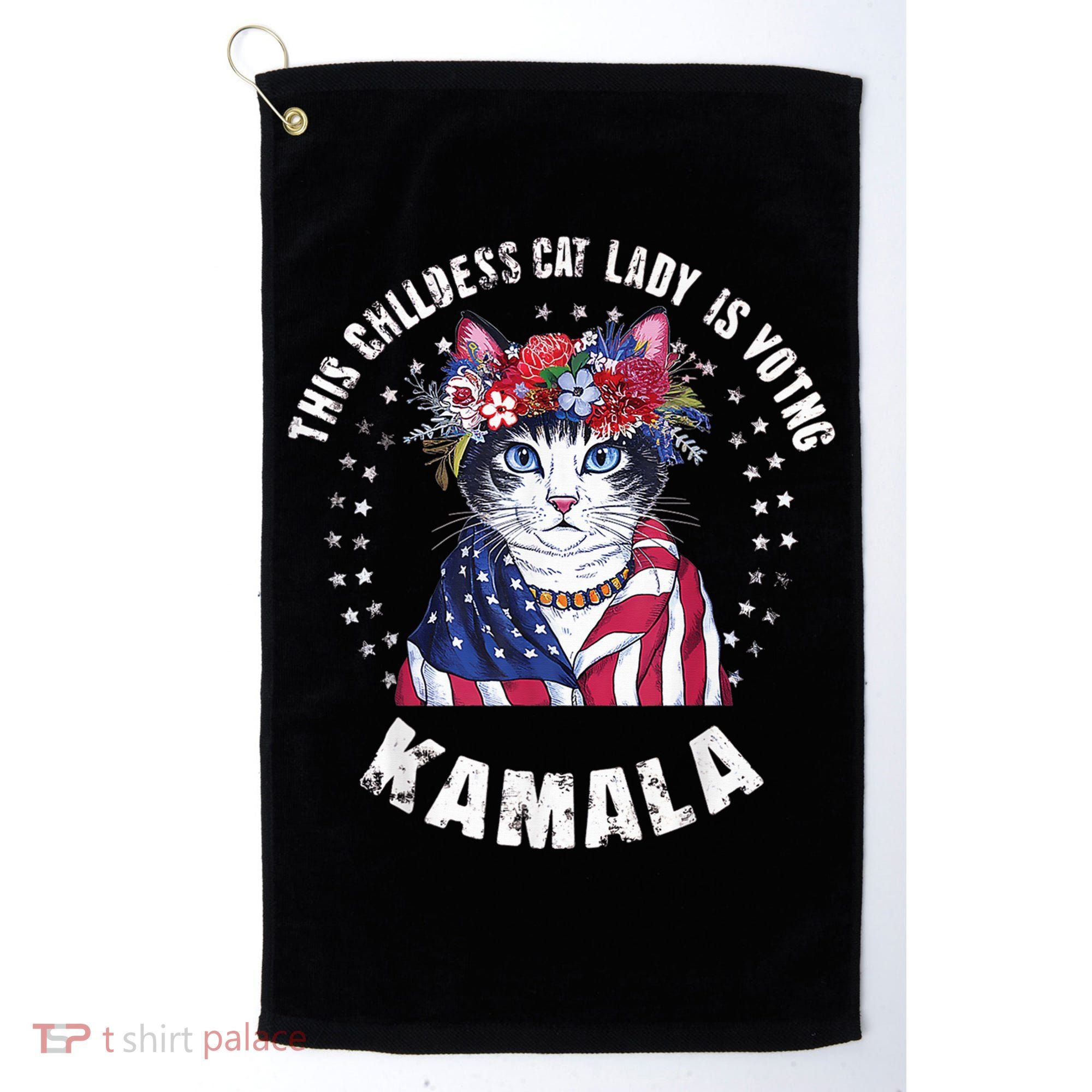 This Childless Cat Lady Ladies Is Voting Kamala 2024 Voting Kamala Election 2024 Golf Towel