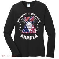 This Childless Cat Lady Ladies Is Voting Kamala 2024 Voting Kamala Election 2024 Women's Long Sleeve Shirt thumb 0