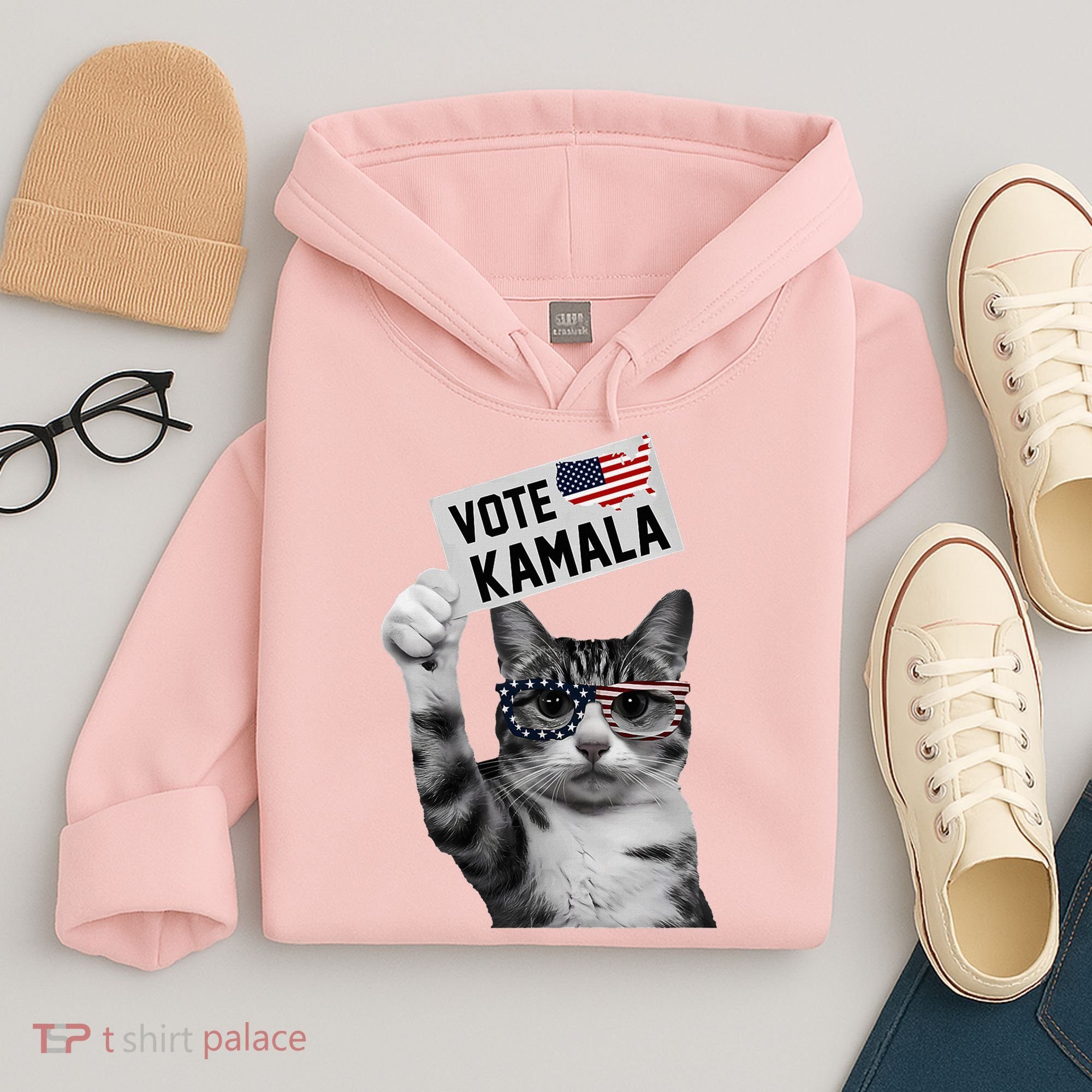 This Childless Cat Lady Is Voting Kamala 2024 Hoodie