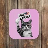 This Childless Cat Lady Is Voting Kamala 2024 Coaster thumb 0
