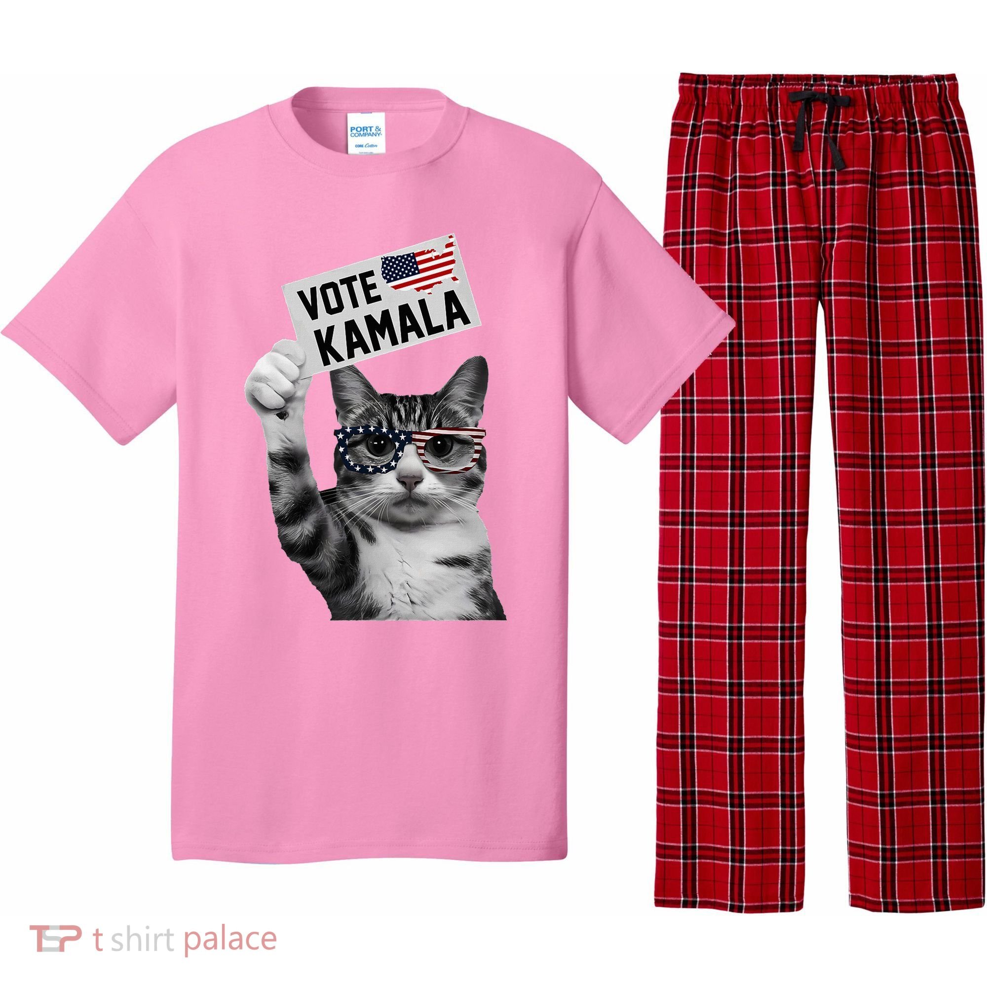 This Childless Cat Lady Is Voting Kamala 2024 Pajama Set