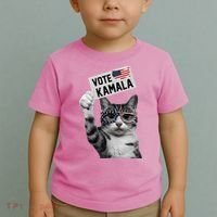This Childless Cat Lady Is Voting Kamala 2024 Toddler T-Shirt thumb 2
