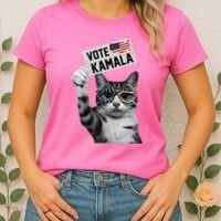 This Childless Cat Lady Is Voting Kamala 2024 Women's T-Shirt thumb 2