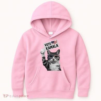This Childless Cat Lady Is Voting Kamala 2024 Kids Hoodie