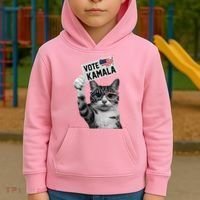 This Childless Cat Lady Is Voting Kamala 2024 Kids Hoodie thumb 2