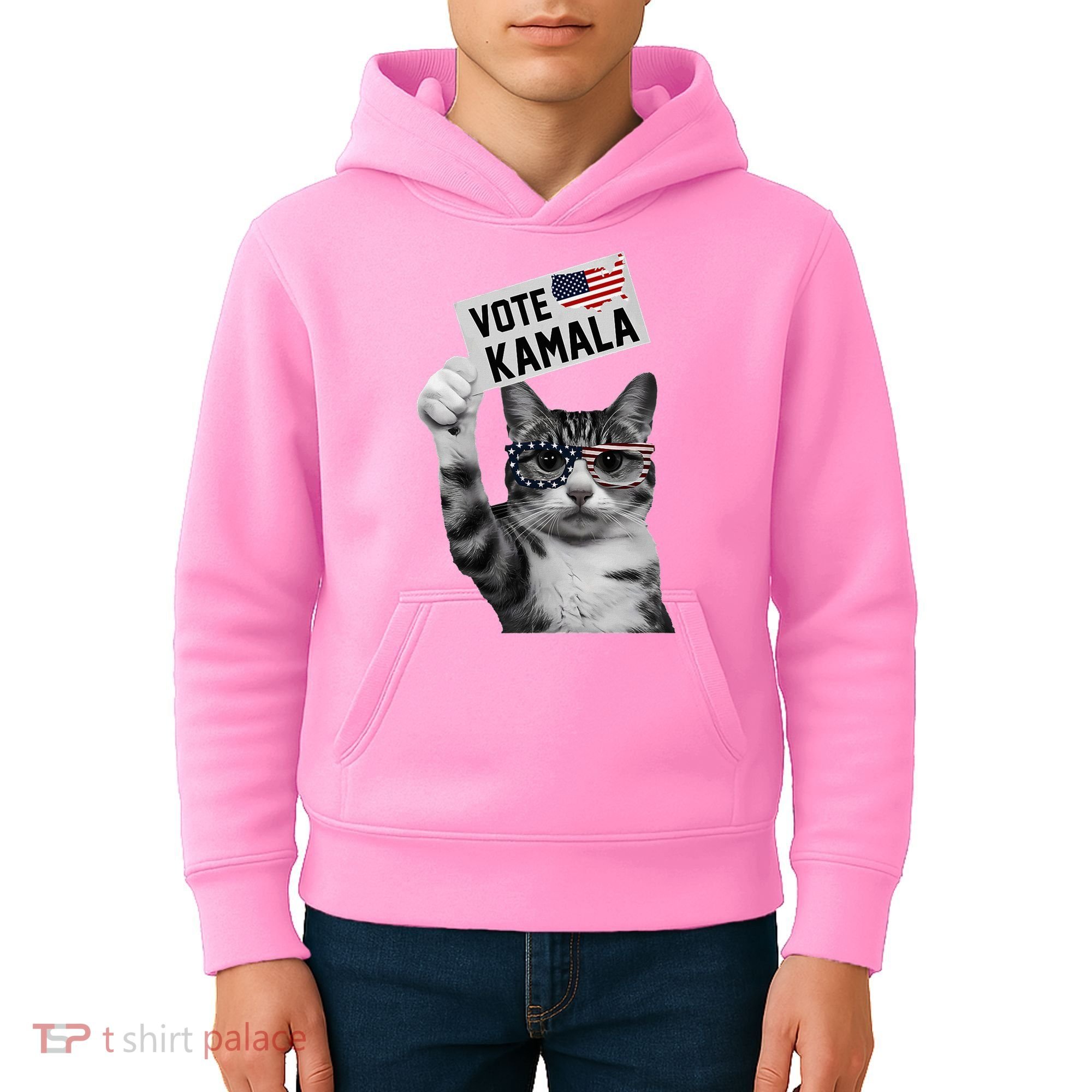 This Childless Cat Lady Is Voting Kamala 2024 Kids Hoodie