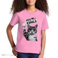This Childless Cat Lady Is Voting Kamala 2024 Kids T-Shirt thumb 2