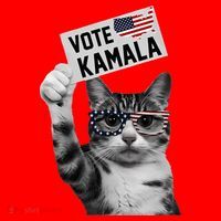 This Childless Cat Lady Is Voting Kamala 2024 Santa Hat thumb 1