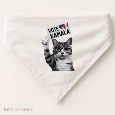 This Childless Cat Lady Is Voting Kamala 2024 USA-Made Doggie Bandana