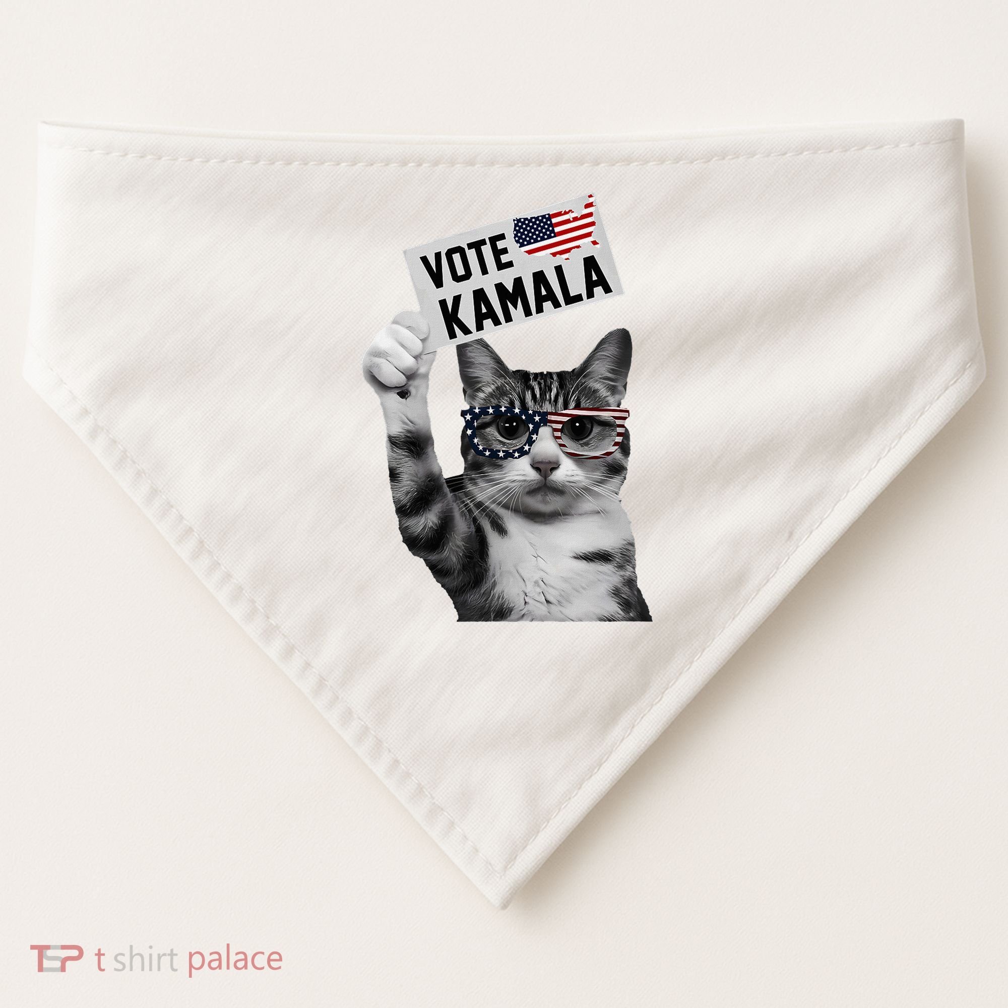 This Childless Cat Lady Is Voting Kamala 2024 USA-Made Doggie Bandana