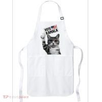 This Childless Cat Lady Is Voting Kamala 2024 Apron thumb 0