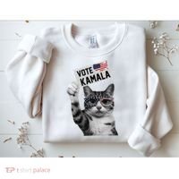 This Childless Cat Lady Is Voting Kamala 2024 Sweatshirt thumb 2