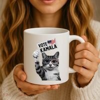 This Childless Cat Lady Is Voting Kamala 2024 Coffee Mug thumb 3