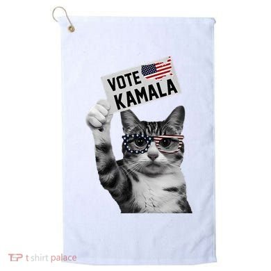 This Childless Cat Lady Is Voting Kamala 2024 Golf Towel