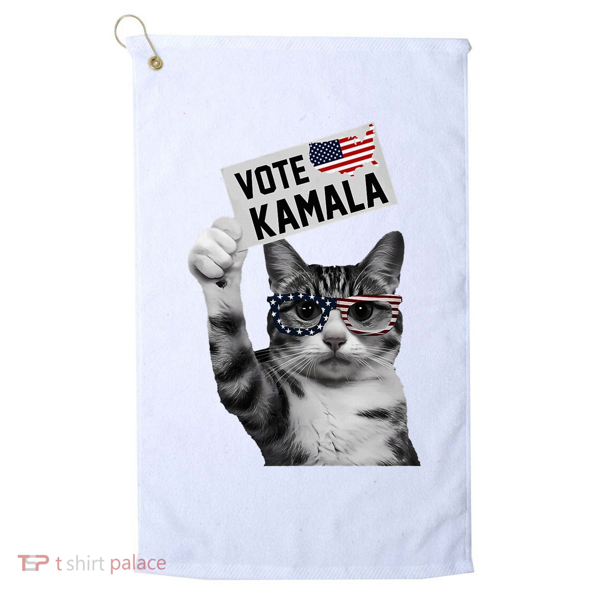 This Childless Cat Lady Is Voting Kamala 2024 Golf Towel