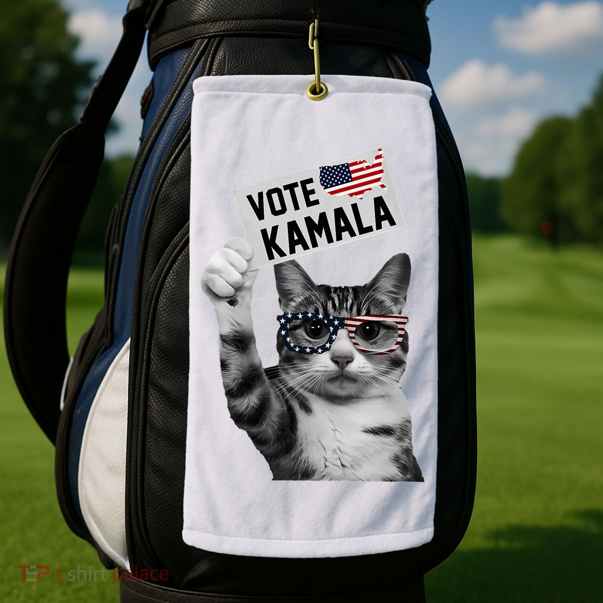 This Childless Cat Lady Is Voting Kamala 2024 Golf Towel