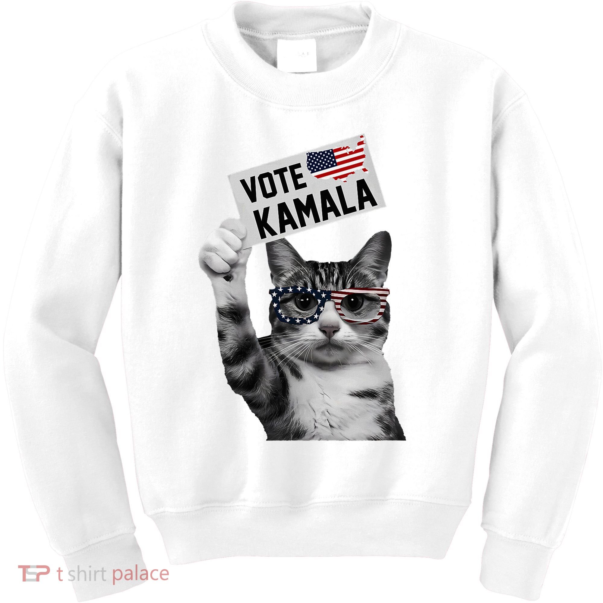 This Childless Cat Lady Is Voting Kamala 2024 Kids Sweatshirt