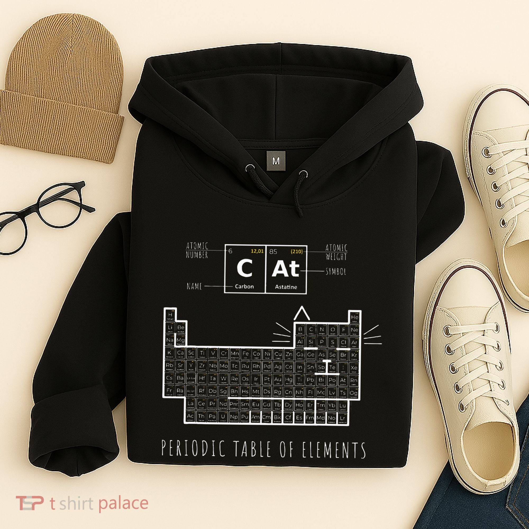 The Chemistry Cat Periodic Table Of Elements Hoodie