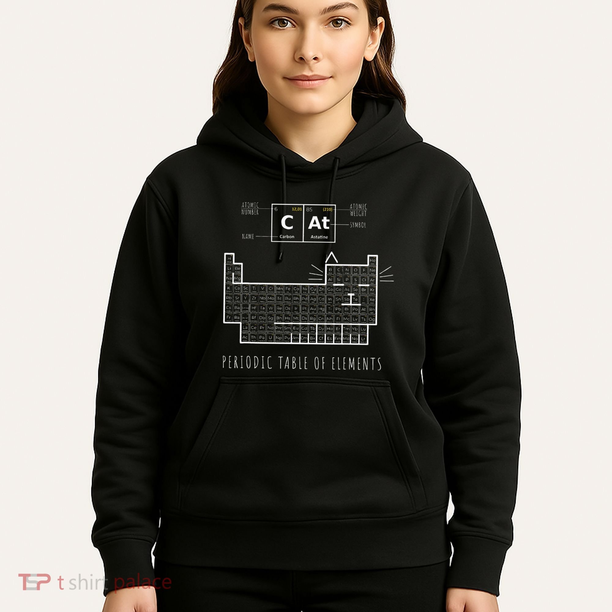The Chemistry Cat Periodic Table Of Elements Hoodie