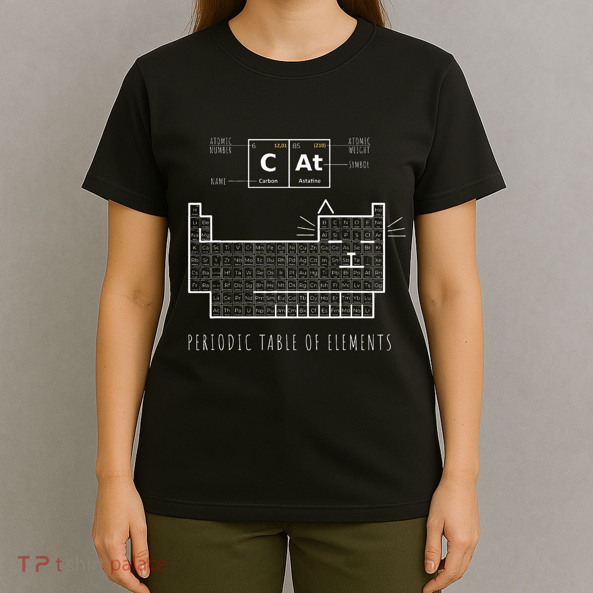 The Chemistry Cat Periodic Table Of Elements T-Shirt