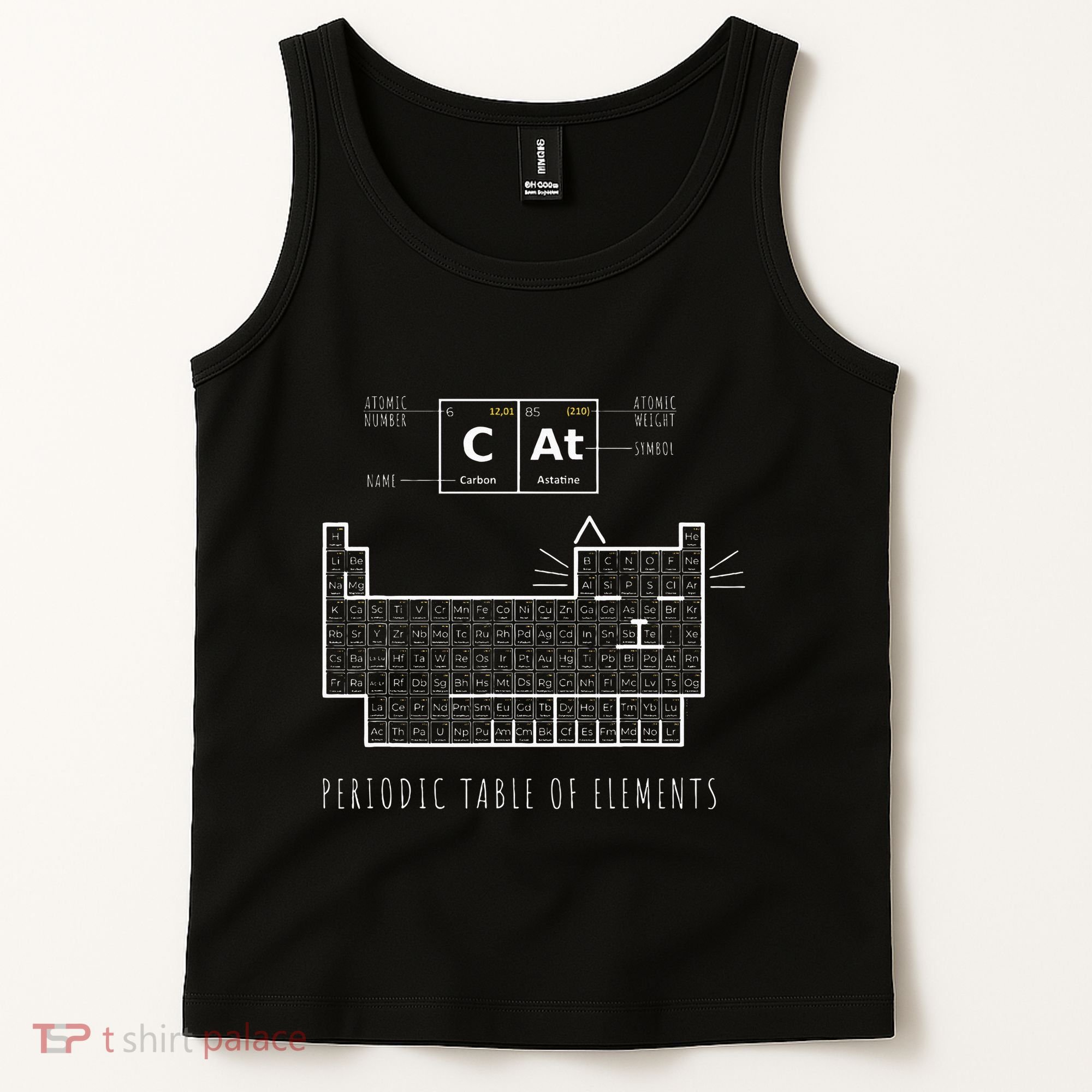 The Chemistry Cat Periodic Table Of Elements Tank Top