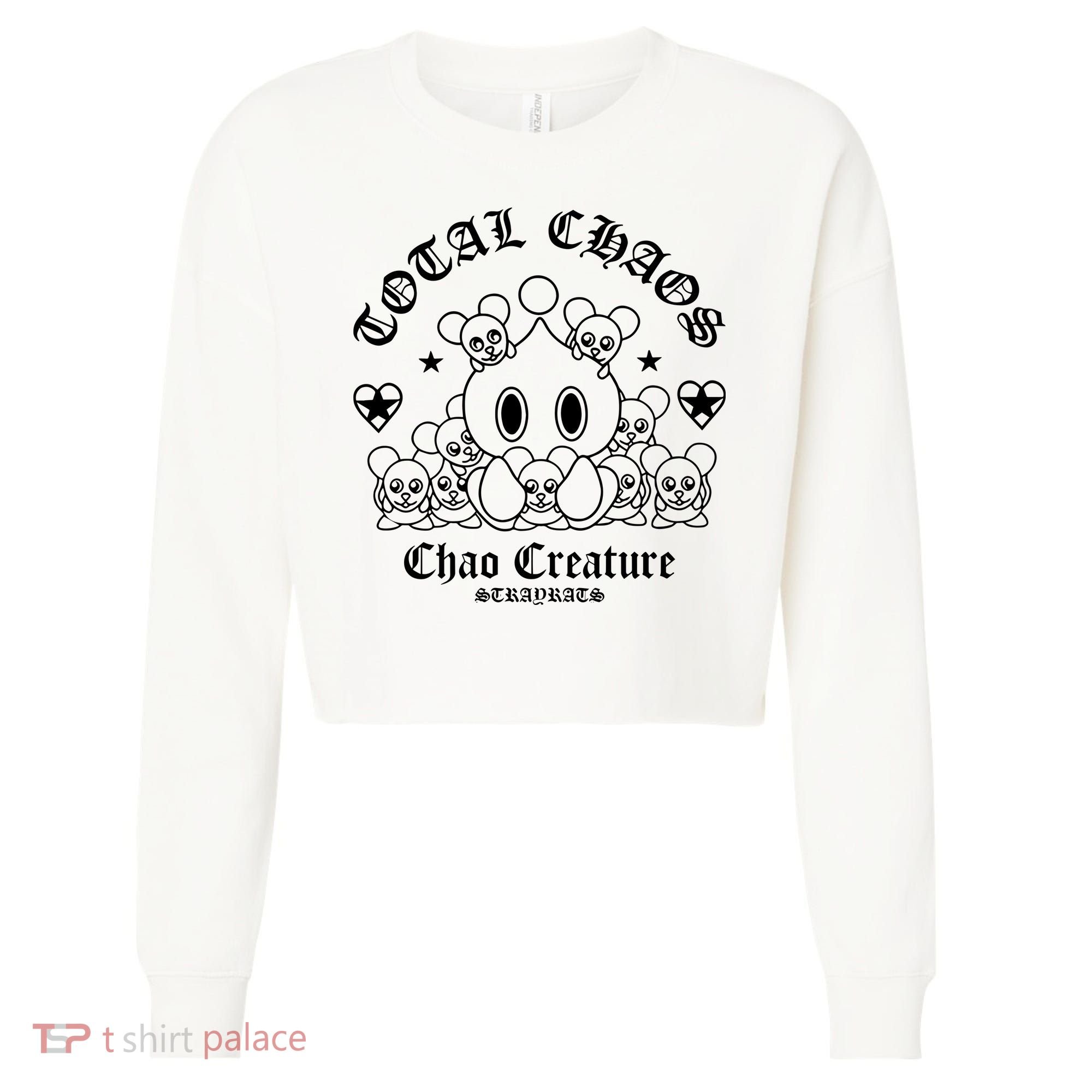 Total Chaos Chao Creature Stray Rats Cropped Pullover Crew