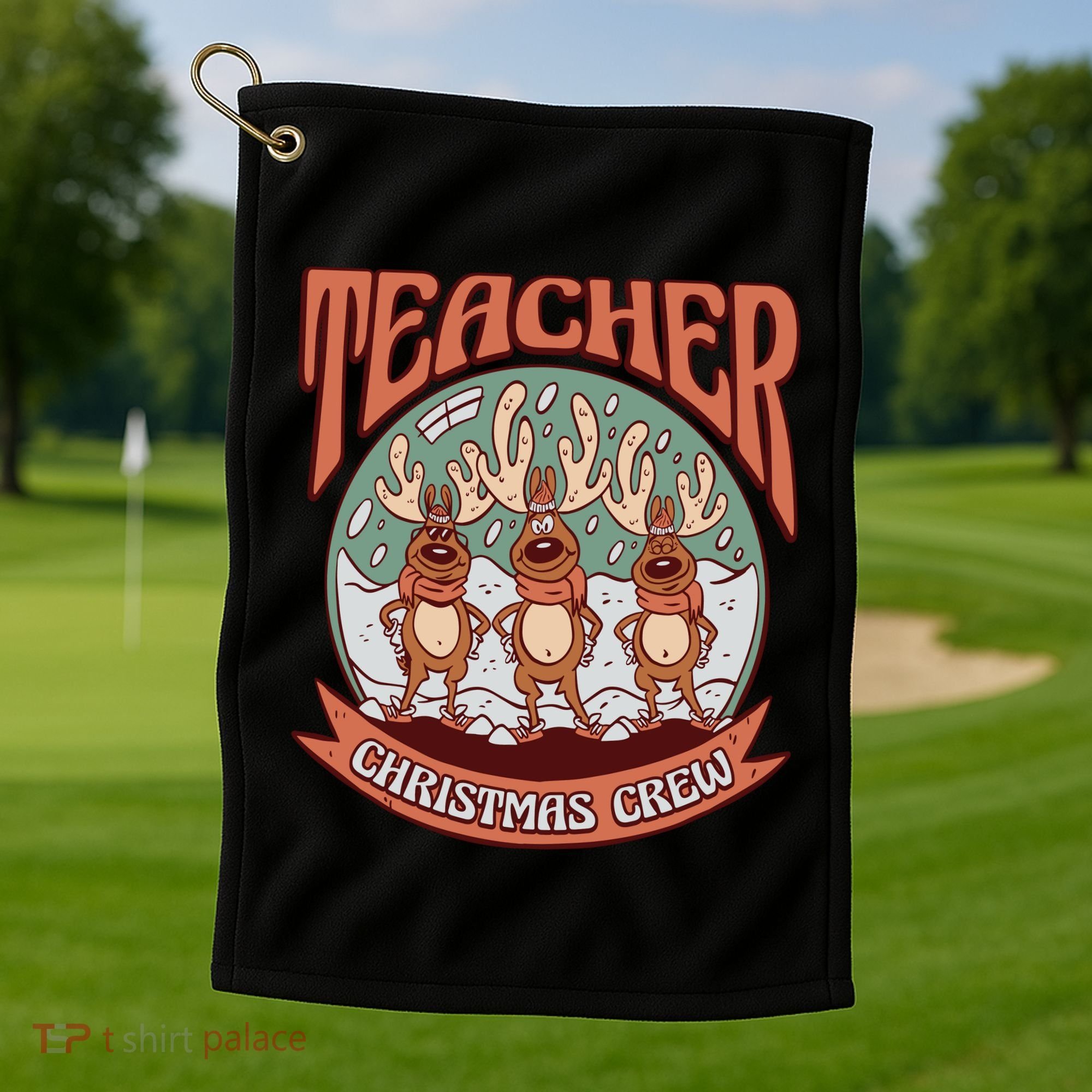 Teacher Christmas Crew Holiday Golf Towel