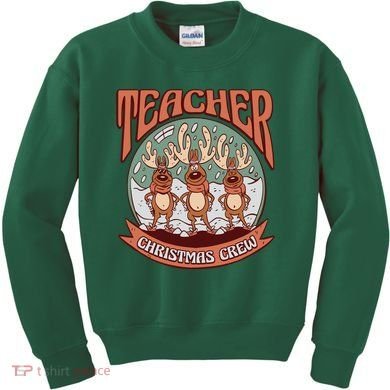 Teacher Christmas Crew Holiday Kids Sweatshirt