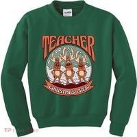 Teacher Christmas Crew Holiday Kids Sweatshirt thumb 0