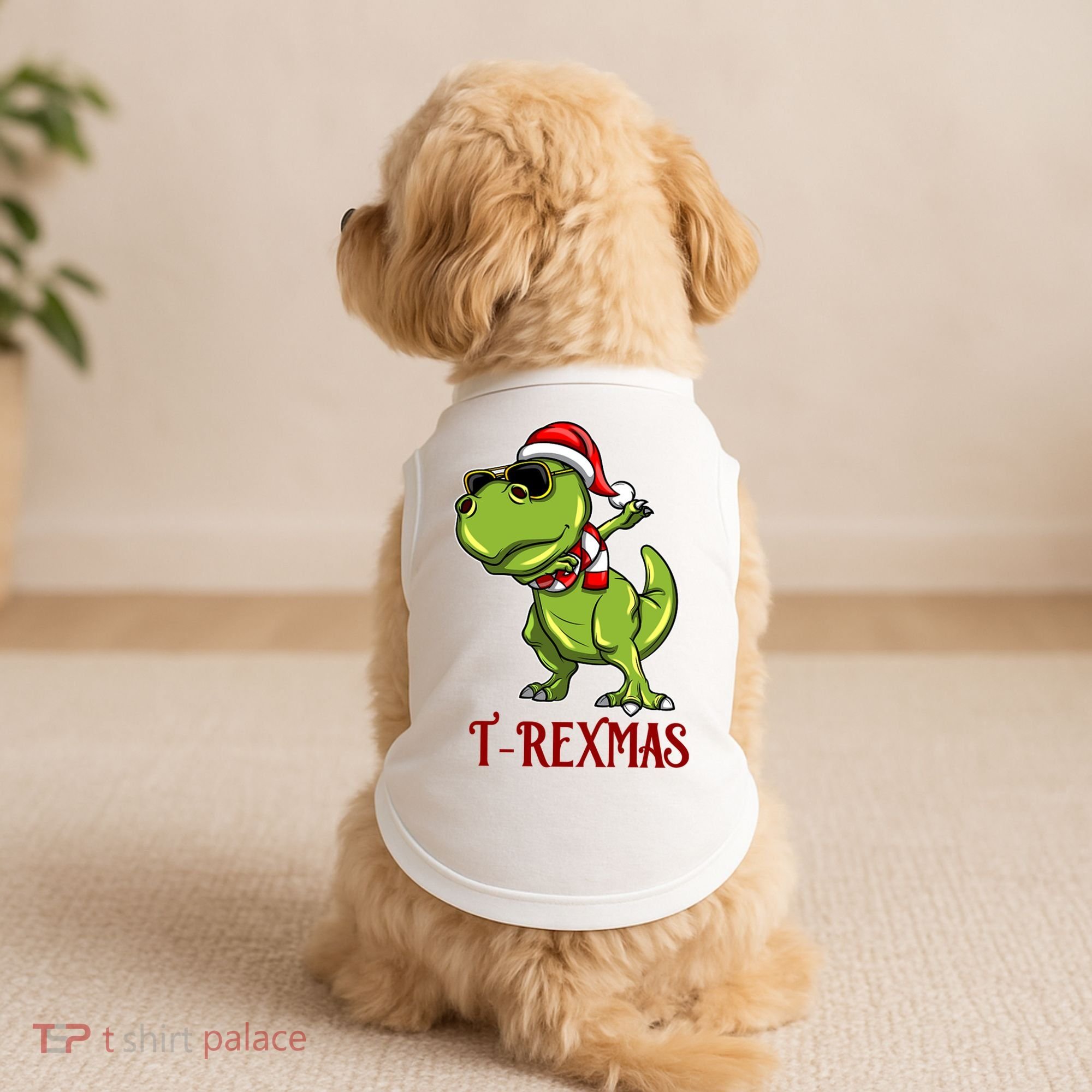 Trex Christmas Dino Doggie Tank