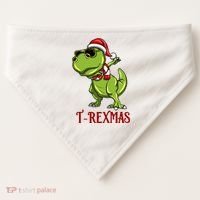Trex Christmas Dino USA-Made Doggie Bandana thumb 0
