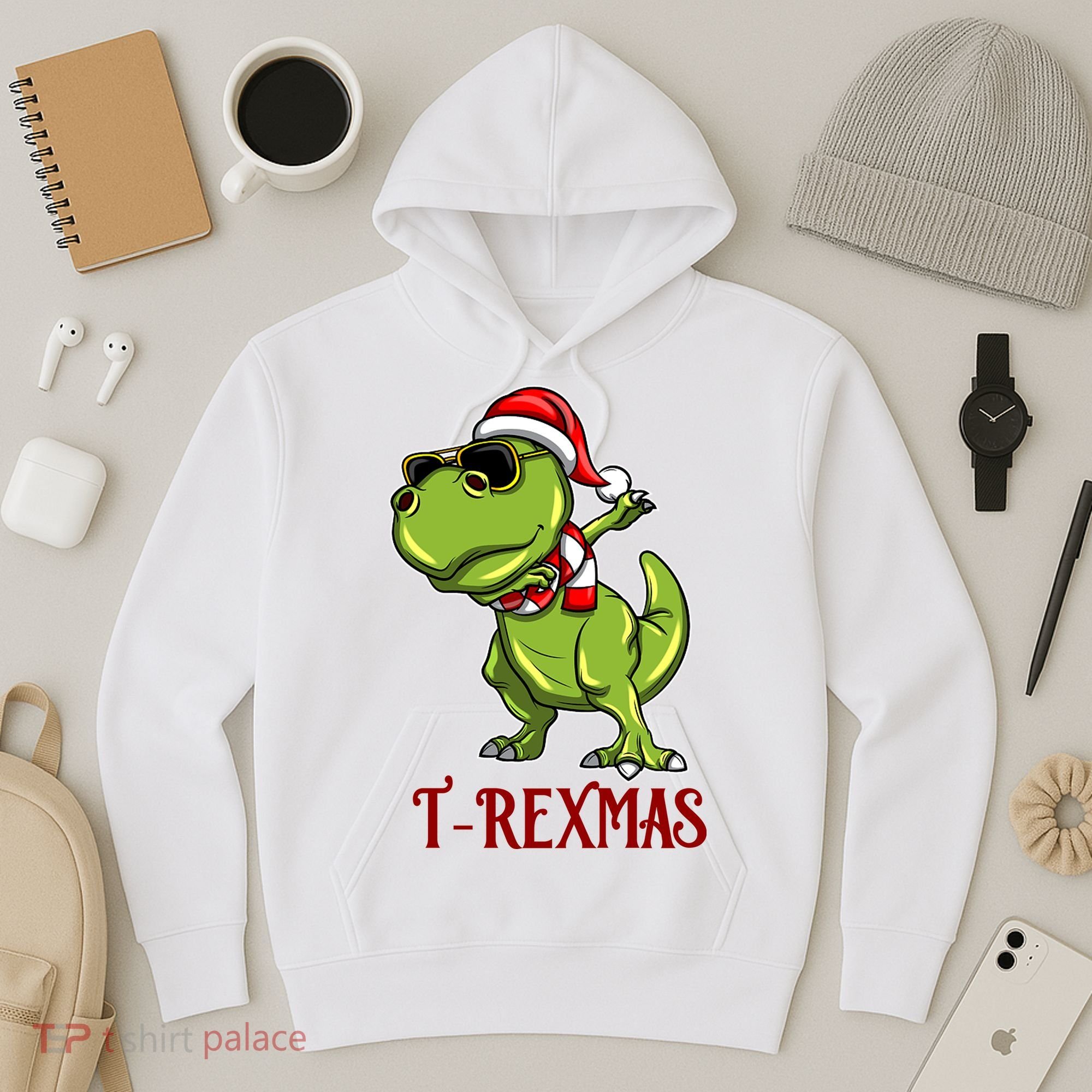 Trex Christmas Dino Hoodie