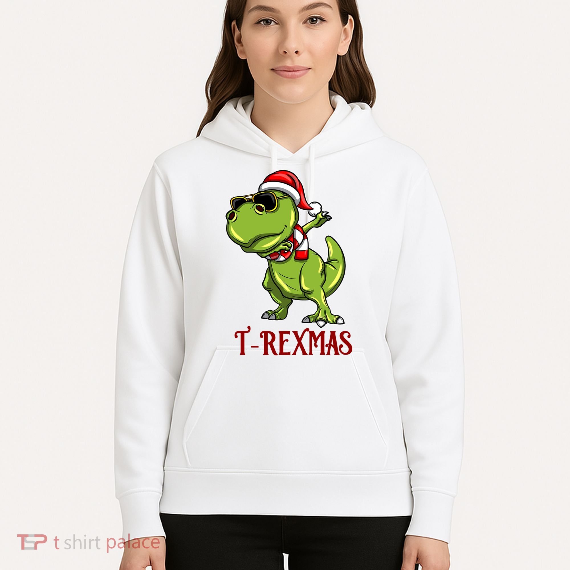 Trex Christmas Dino Hoodie